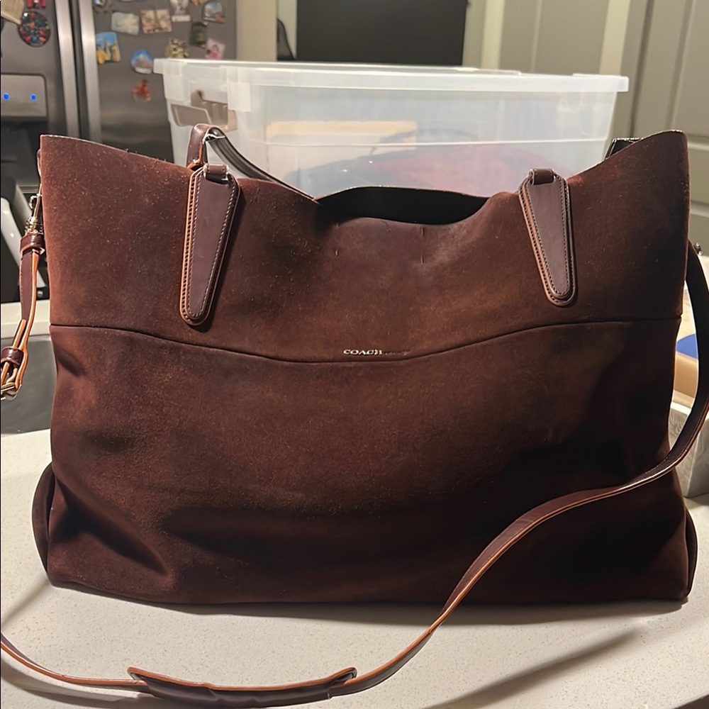 Coach Brown Suede Tote Bag